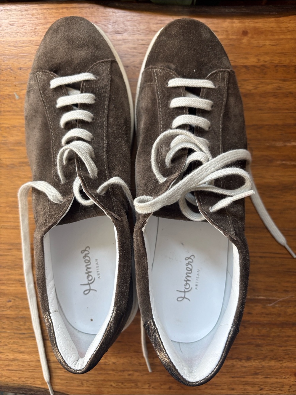 Homers Artisan Women's Olive Suede Casual Lace-Up Sneakers